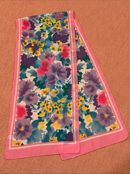 Not specified on label Accessories - Vintage Italian Scarf - long and narrow Floral print